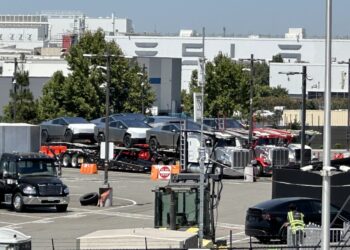Tesla Cybertruck fleet spotted at Fremont Factory